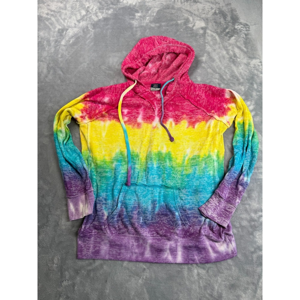 MV Sport Courtney Burnout Hoodie Womens M Tie Dye Chakra Pullover Sweatshirt